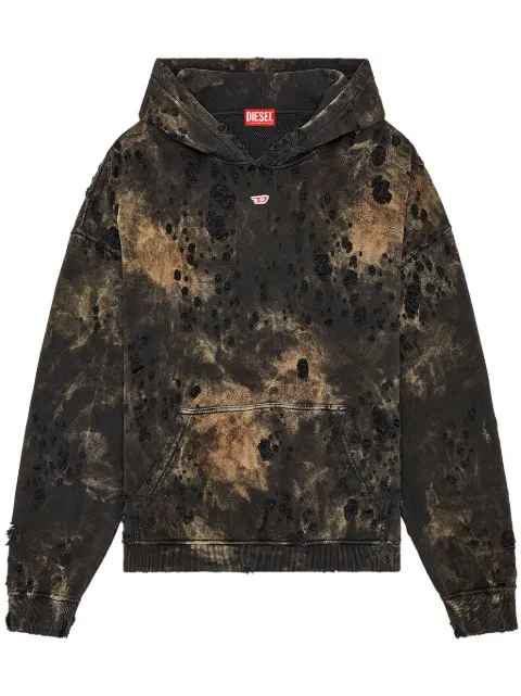 Diesel S-Boxt-Hood-N9 distressed cotton hoodie Black A132990AJBZ