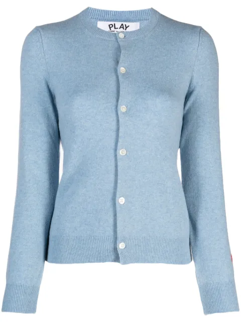 Comme Des Garçons Play mélange-effect wool cardigan Blue P1N091