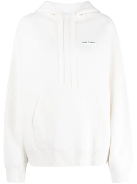 Casablanca Casa Sport ribbed hoodie Neutrals WF23KW576