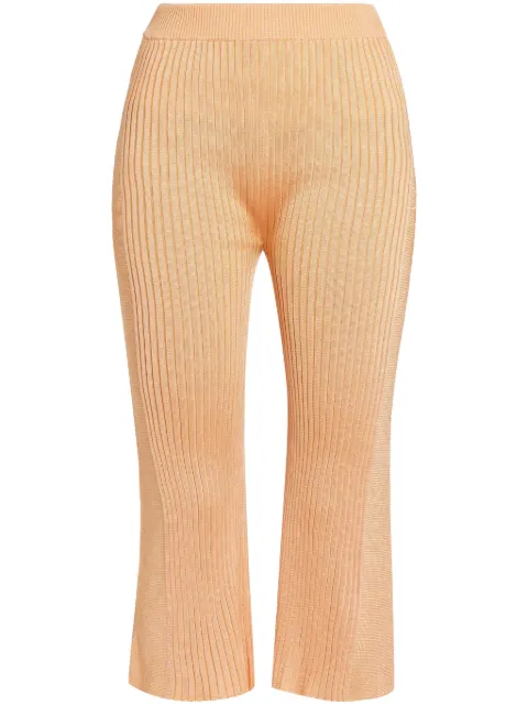 Jil Sander ribbed-panel cropped trousers Orange J02KA0188J18287