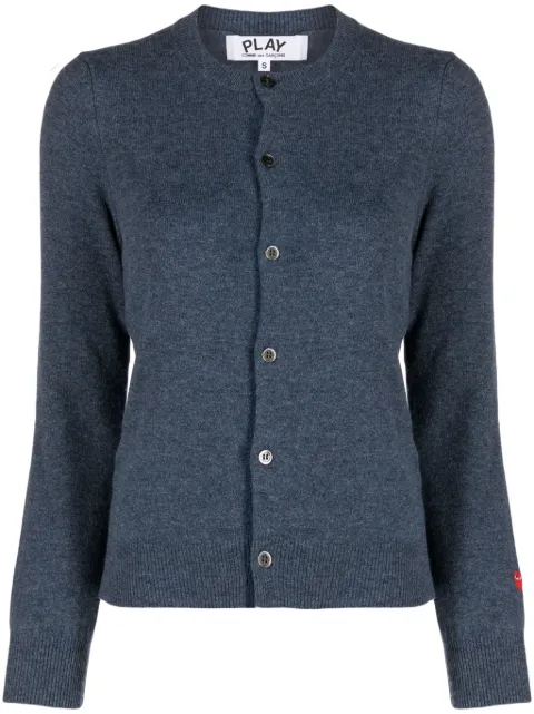 Comme Des Garçons Play mélange-effect wool cardigan Blue P1N091