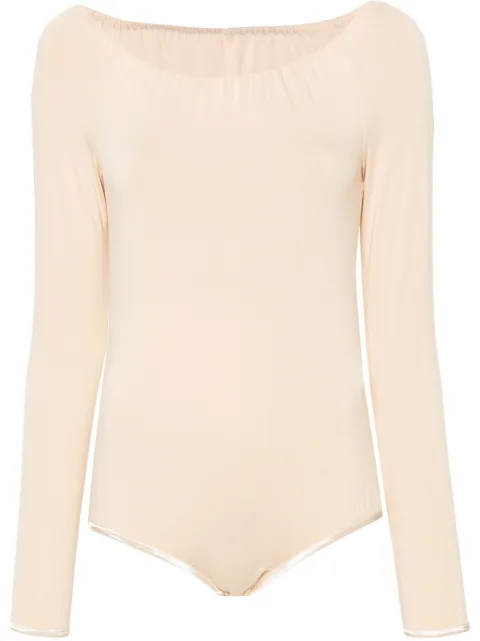 Ioana Ciolacu off-shoulder long-sleeve bodysuit Neutrals IC24BD02