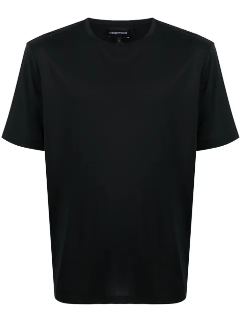 Emporio Armani logo-embroidered crew-neck T-shirt Black 8N1T861J2VZ