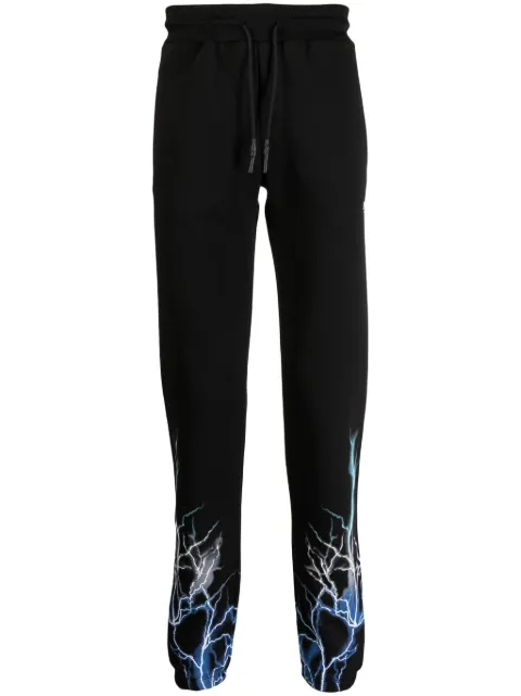 PHOBIA Lightning-print cotton track pants Black PH00116BLGRLB