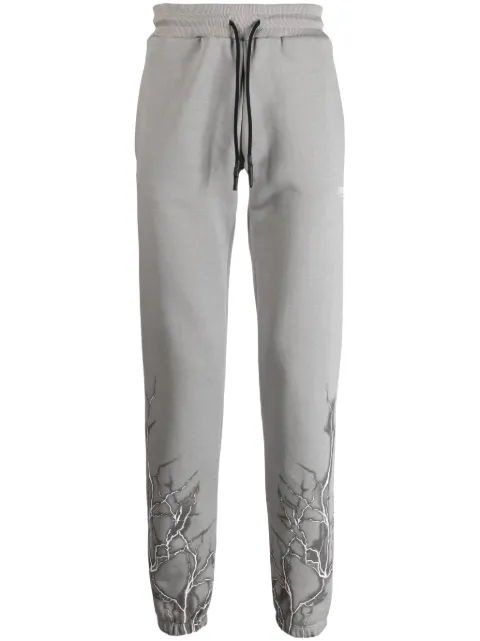 PHOBIA lightning-print cotton track trousers Grey PH00129GREY