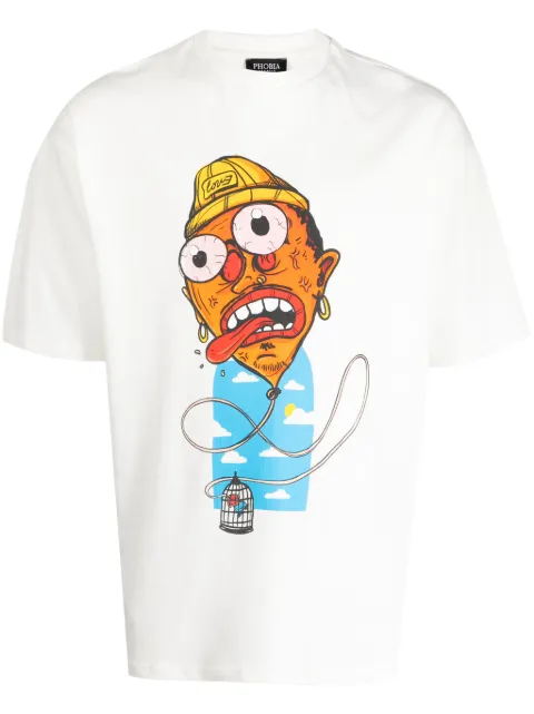 PHOBIA Testa Di Chezzo-print T-shirt White PH00338