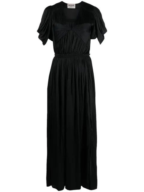 Zadig&Voltaire bow-embellished crinkled-satin dress Black WWDR01258001X