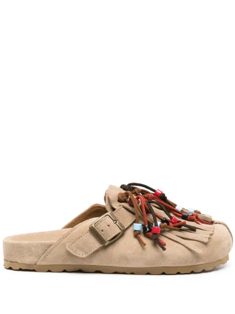Scarosso Gea bead-detail mules Neutrals GEAMULEBEISUED