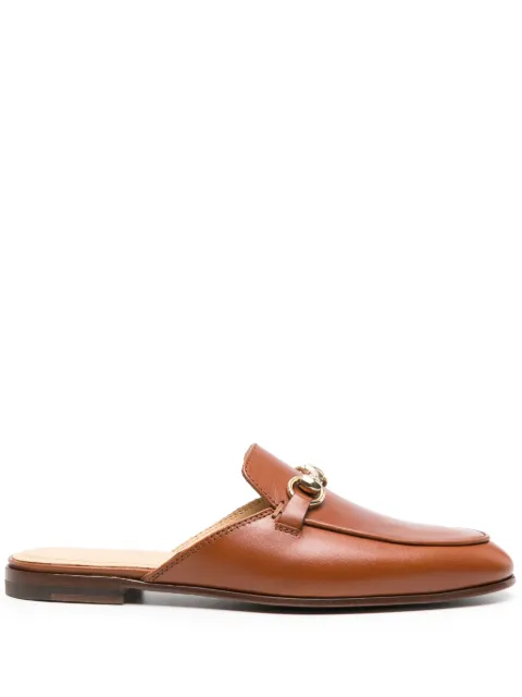 Scarosso horsebit-detail leather mules Brown SERENAMULECOGCALF