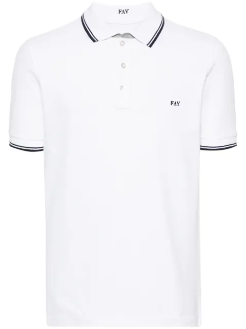 Fay embroidered-logo polo shirt White NPMB248140STDW