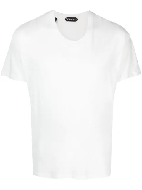 TOM FORD crew-neck cotton-blend T-shirt White JCS008JMC017F23