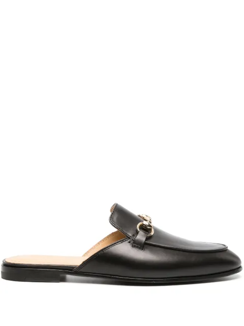 Scarosso horsebit-detail leather mules Black SERENAMULEBLACALF