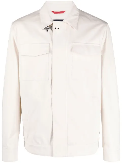 Fay Gancini-buckle cotton truck jacket Neutrals NAM12480360VVA