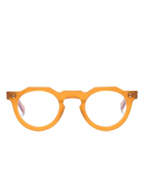 Lesca round-frame matte-finish glasses Yellow PICA