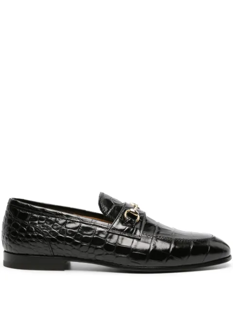 Scarosso crocodile-effect leather loafers Black ALESSANDROLOAFBLACROC