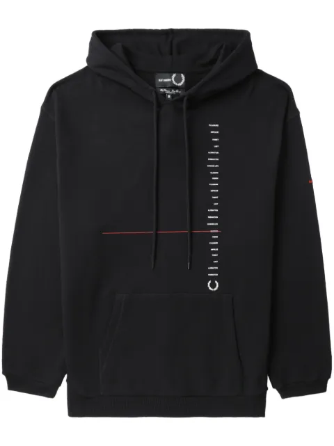 Fred Perry x Raf Simons logo-embroidered hoodie Black SM6511