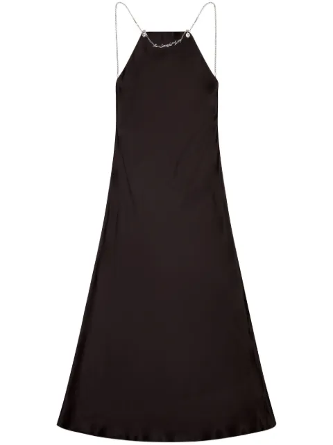 Diesel D-Eliz satin midi dress Black A122060SHAT