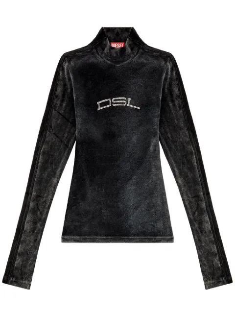 Diesel T-Slim-N1 logo-embellished top Black A121400KKAL