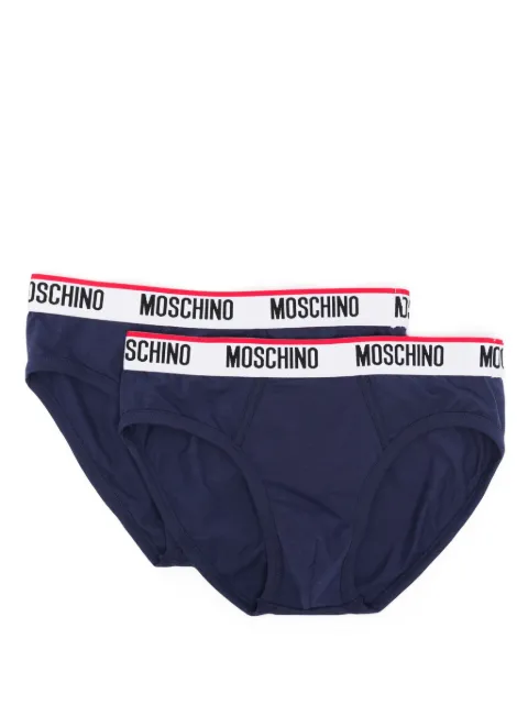 Moschino logo-waistband brief pack (pack of two) Blue A13924300