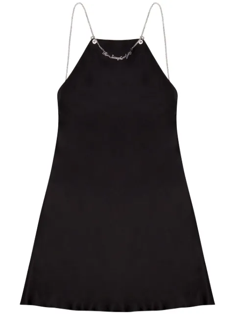 Diesel D-Eliz-Mini satin dress Black A137420SHAT