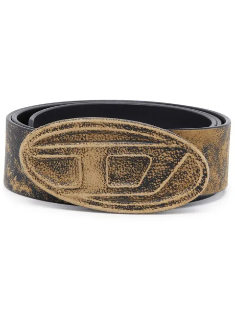Diesel 1DR logo-buckle leather belt Brown X09257P1070