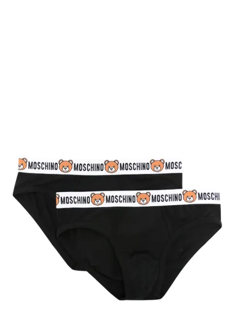 Moschino logo-print strap cotton-blend boxers Black A13854402