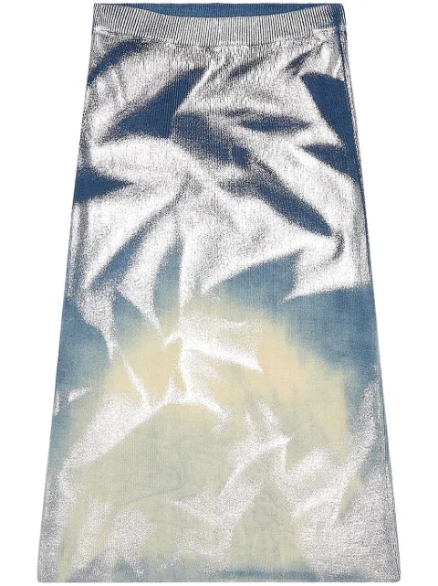 Diesel Mi-llan ribbed midi skirt Blue A130280BNAE