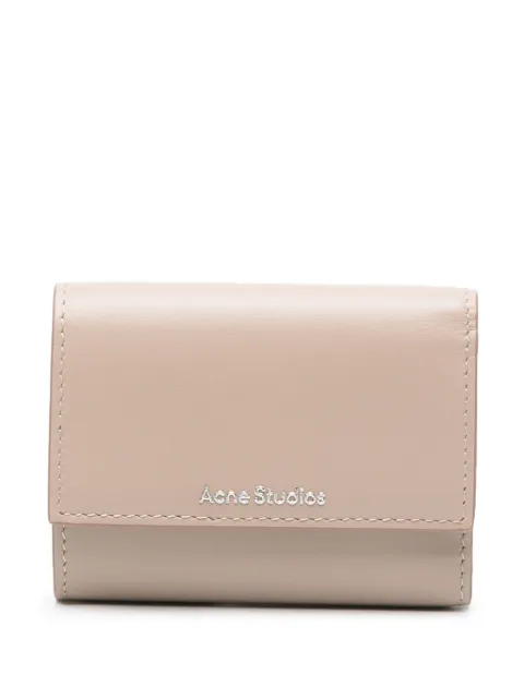 Acne Studios logo-lettering leather wallet Neutrals CG0232