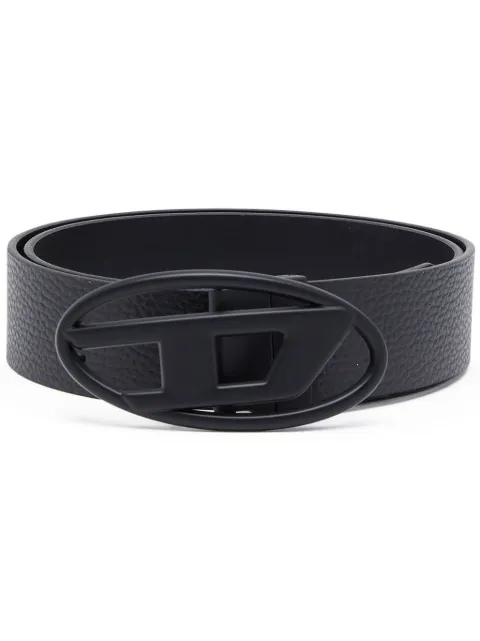 Diesel 1DR logo-buckle belt Black X09812P4420