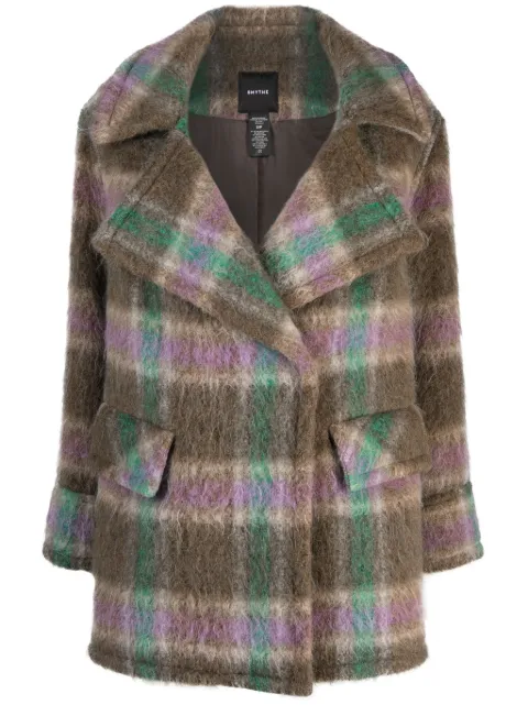 Smythe Blanket Car plaid-check double-breasted coat Grey FA2356