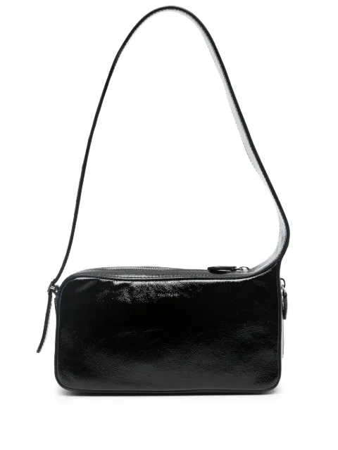 Courrèges One Racer leather shoulder bag Black 323GSA047CR0034