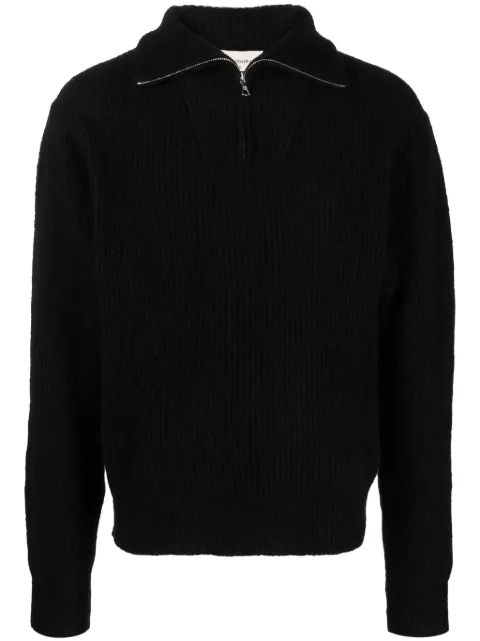 Officine Generale high-neck ribbed jumper Black W23MKNT316