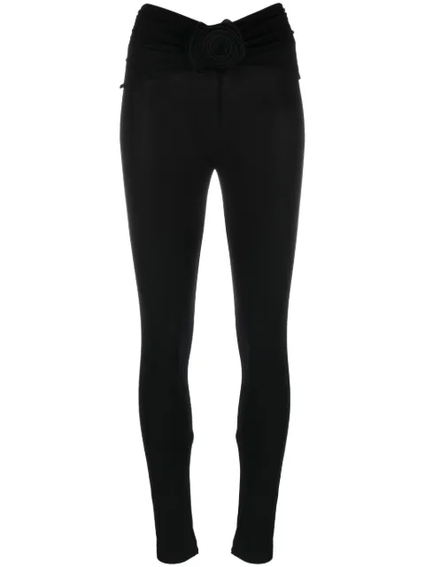 Magda Butrym floral-appliqué leggings Black 105923