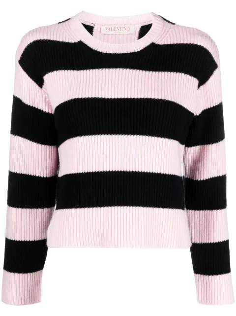 Valentino Garavani striped virgin wool jumper Black BKC50K89B