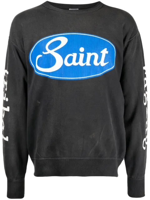 SAINT MXXXXXX logo-print cotton sweatshirt Grey SMA230000019