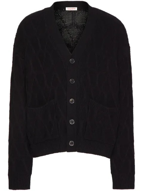 Valentino Garavani Toile Iconographe wool cardigan Black VKA03K9WW