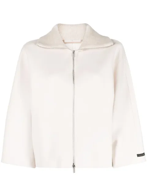 Peserico spread-collar virgin wool blend jacket White S22061E3194B