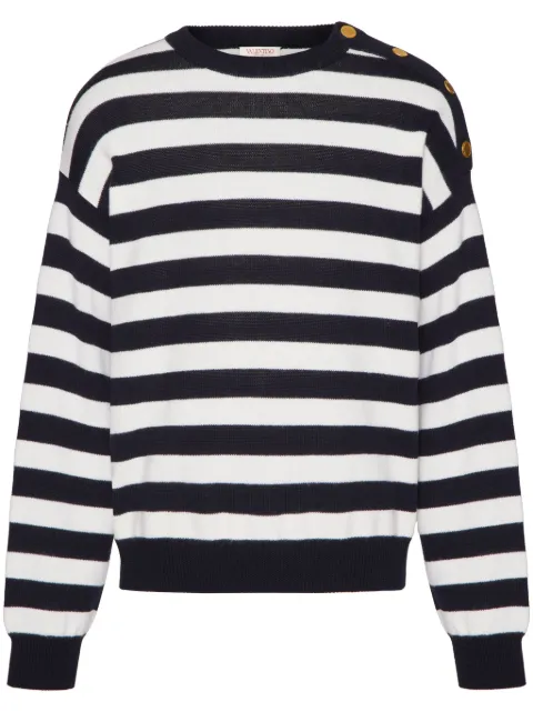 Valentino Garavani striped crew-neck jumper Black VKC29A9YG