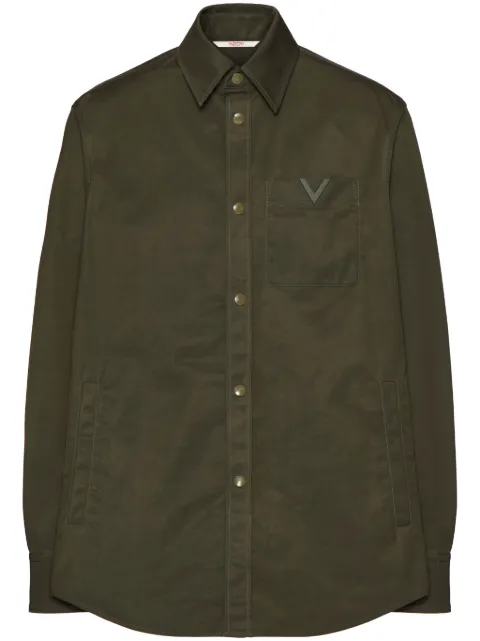 Valentino Garavani V-detail shirt jacket Green VCIA9ACKV