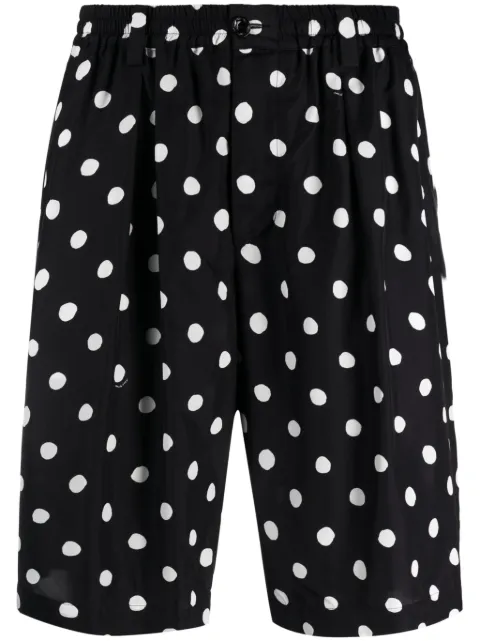 Marni polka dot-print pleated bermuda shorts Black PUMU0049U3UTSG07