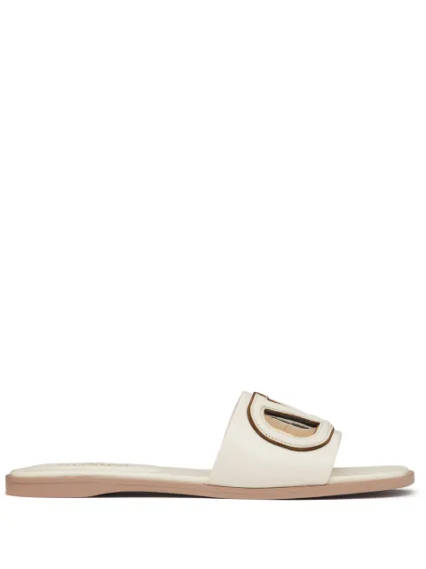 Valentino Garavani VLogo cut-out calfskin slide sandals White WS0IB0RLL