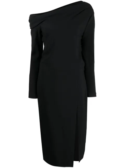 Theory off-shoulder midi dress Black N0709603