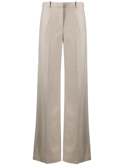 Magda Butrym tailored wide-leg cashmere trousers Neutrals AW23PANTS01