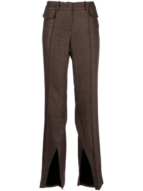 The Mannei Newport pleated flared trousers Brown NEWPORTPANTS