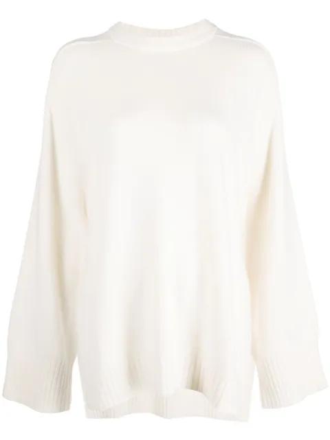LouLou de Saison Safi wool-blend crew-neck jumper White SAFI