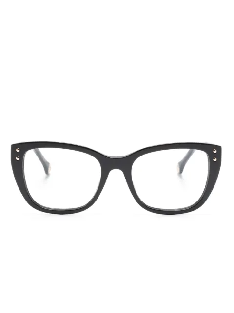Carolina Herrera logo-lettering square-frame glasses Black HER0191