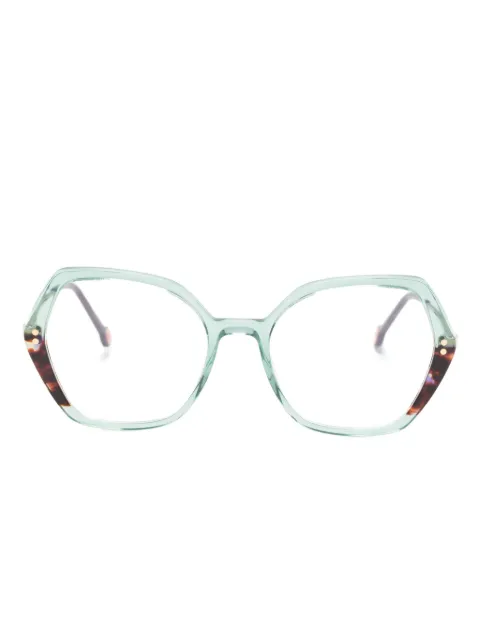 Carolina Herrera logo-engraved oversize-frame glasses Purple HER0205