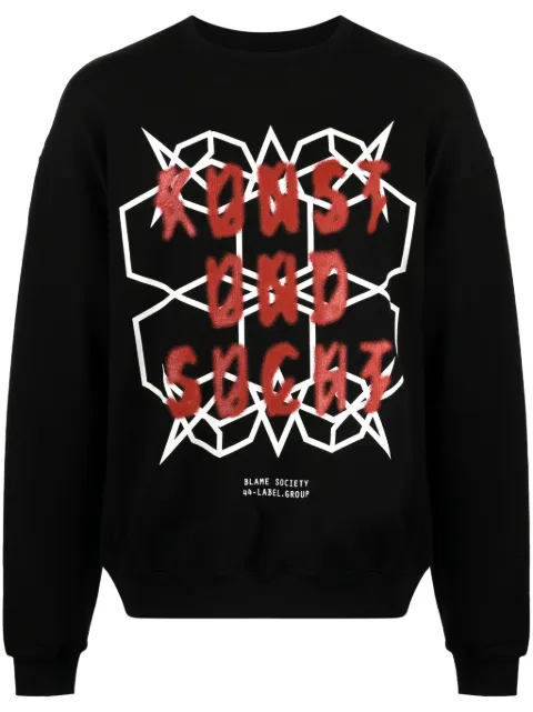 44 LABEL GROUP graphic-print cotton sweatshirt Black B0030281FA274