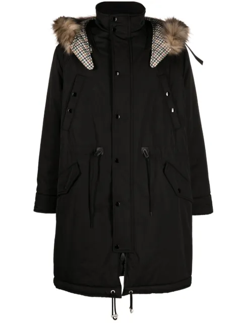 Kenzo faux-fur-detailed hooded coat Black FD65OU3079OD
