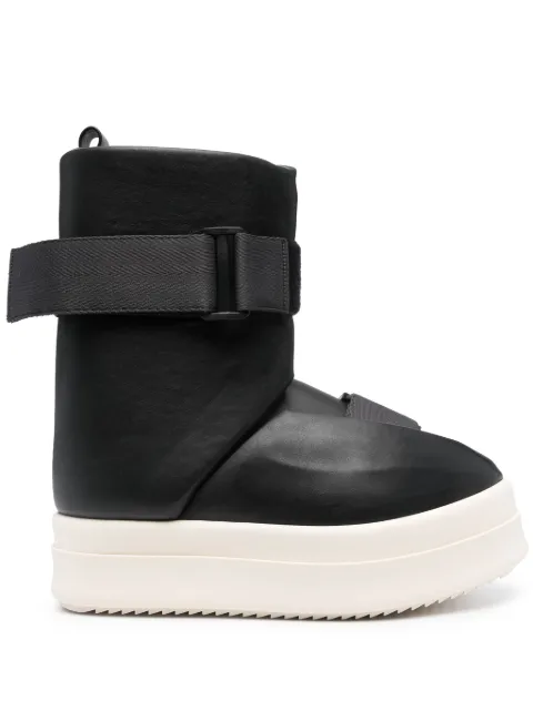 Rick Owens buckled leather ankle boots Black RR02C7870LCO